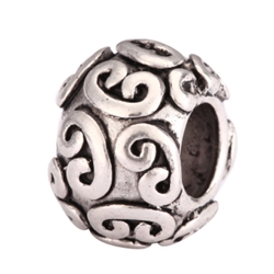 5 x Ancient Lock Lucky Charms Beads Antique Silver Tone European Charm Beads  #MEC-54